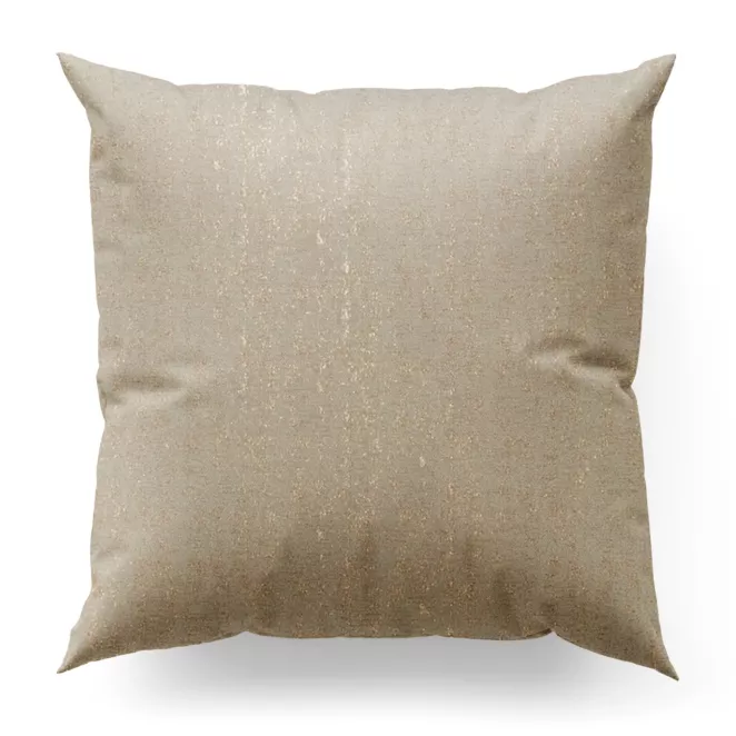 Poszewka szyta ciemnokremowo złocista z tkaniny z wzorem w formie przecierki na błyszczącym tle Pierre Cardi