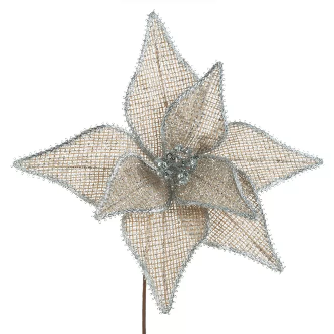 Świąteczny kwiat choinkowy z siateczki