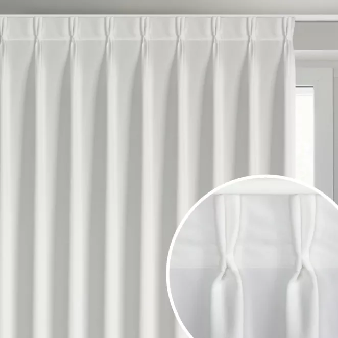 Zasłona biała z welwetowej tkaniny 125x270 cm (wymiar podany na gotowo) system flex - MELANIE