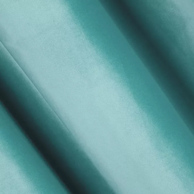 R141/6 Zasłona szyta na taśmie 5 cm GEMMA turkusowa ze szlachetnej grubej tkaniny welwetowej o gramaturze 400g/m2