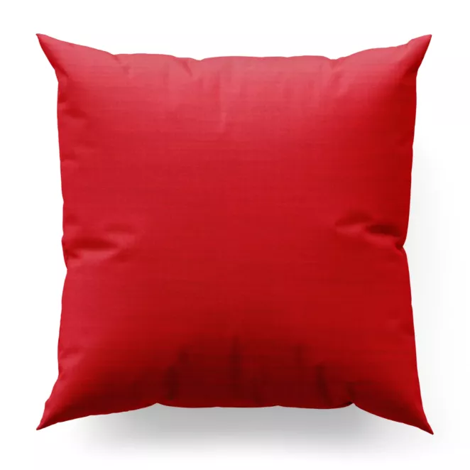 Poszewka szyta czerwona z miękkiej tkaniny o naturalnym splocie w stylu ekologicznym