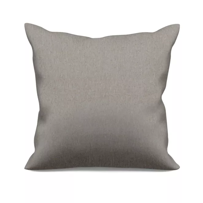 Poszewka szyta ciemnobeżowa z miękkiej tkaniny o naturalnym splocie w stylu ekologicznym