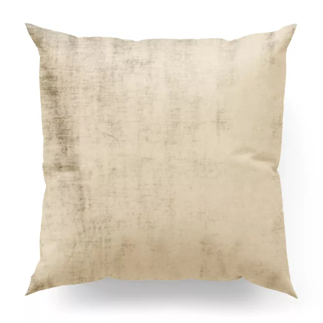 Poszewka szyta SAFARI 1 kremowa z miękkiej welwetowej tkaniny z połyskiem i poziomym prążkiem