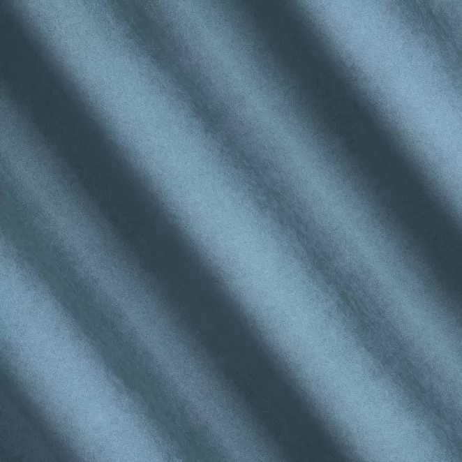 L56/11 Zasłona szyta na taśmie 5 cm ADESSA ciemnoniebieska z miękkiej tkaniny o welurowej strukturze