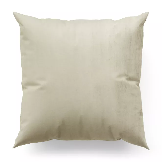 Poszewka szyta jasnobeżowa z miękkiej tkaniny welwetowej