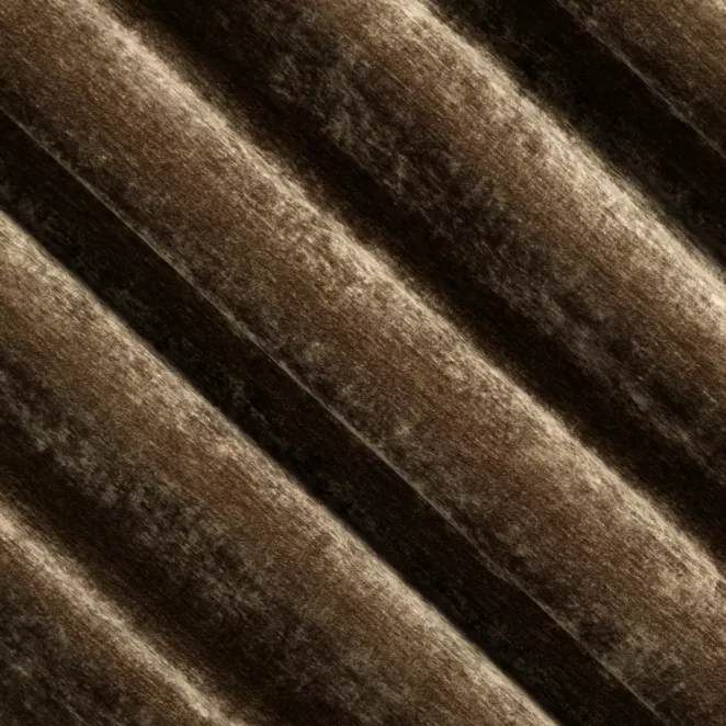 L194/11 Zasłona szyta na taśmie 5 cm brązowa z miękkiej w dotyku tkaniny szenilowej