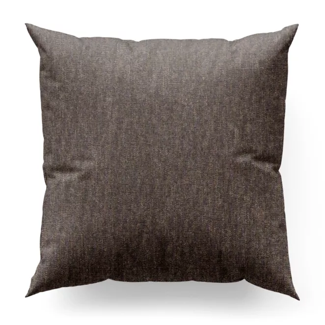 Poszewka szyta ciemnobrązowa z miękkiej tkaniny szenilowej typu dimout o naturalnym splocie