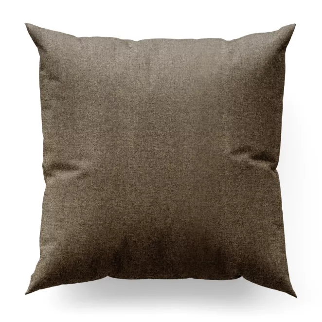 Poszewka na wymiar brązowa o naturalnym charakterze, z widocznym, ozdobnym splotem