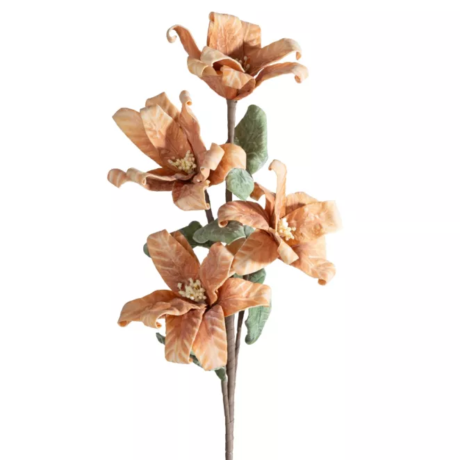 Kwiat sztuczny jasnobrązowy z plastycznej pianki foamiran 70 cm