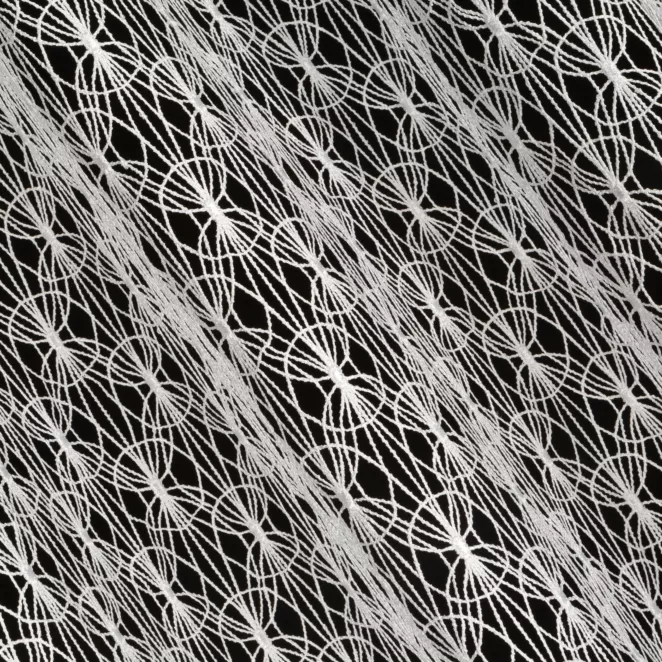 E18/2 Firana szyta na taśmie 5 cm biała gipiura o geometrycznym wzorze Italissima Eva Minge