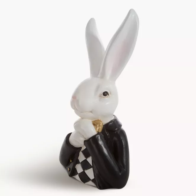 Figurka dekoracyjna ZAJĄCZEK w marynarce kolor biało, czarny