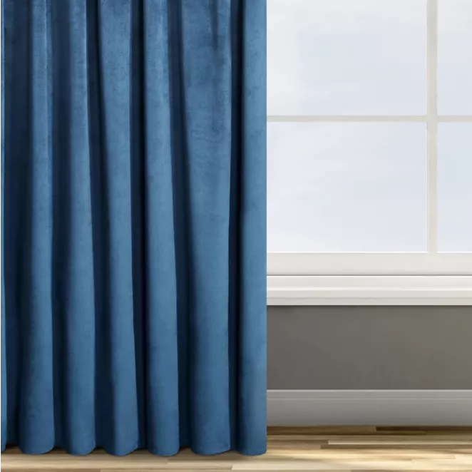 Zasłona welwetowa granatowa 135x300 cm taśma - ROSA - Design 91