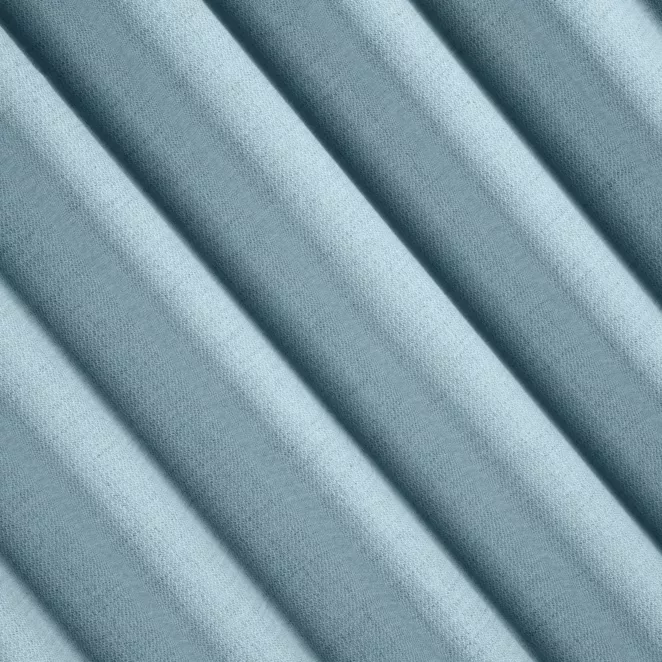 R226/19 Zasłona szyta na taśmie 5 cm niebieska z tkaniny o naturalnym splocie z efektem melanżu