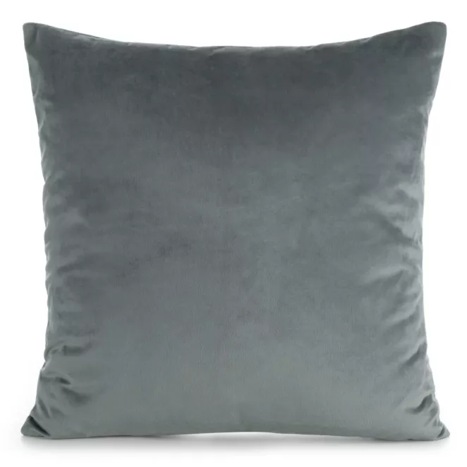Poszewka na poduszkę 45x45 cm welwetowa, gładka stalowa o delikatnym połysku GAJA 1