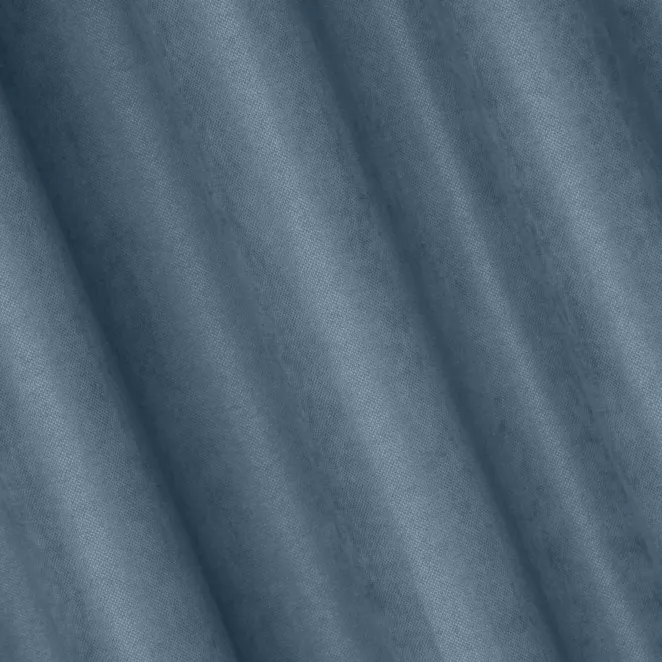 H176/14 Zasłona szyta na taśmie 5 cm DORA - HIT niebieska z miękkiej tkaniny o welurowej strukturze