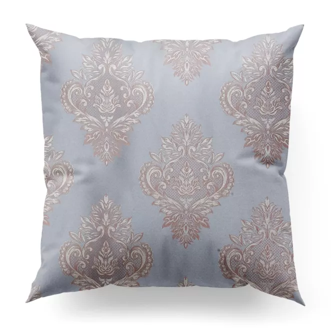 Poszewka szyta błękitna miękka w dotyku, z ornamentowym wzorem Pierre Cardin