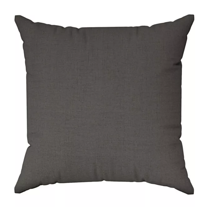 Poszewka szyta grafitowa z tkaniny w stylu eko o naturalnym splocie