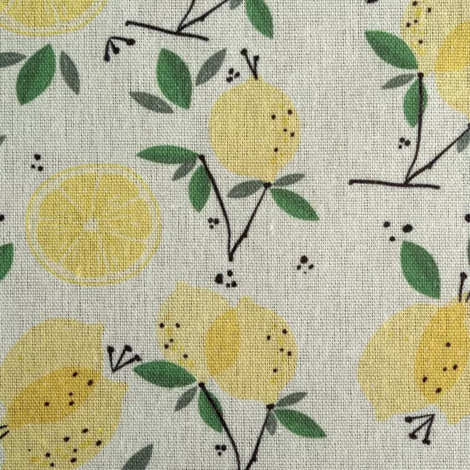 Obrus na stół plamoodporny 85x85 cm żółto, zielony w cytryny - LUNA