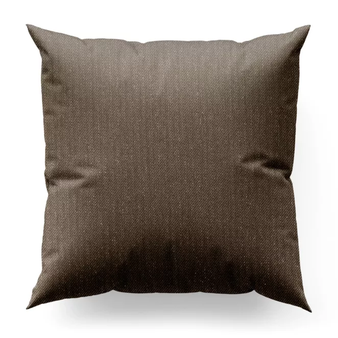 Poszewka szyta brązowo złocista z melanżowej tkaniny w stylu eko z dodatkiem nici metalicznej