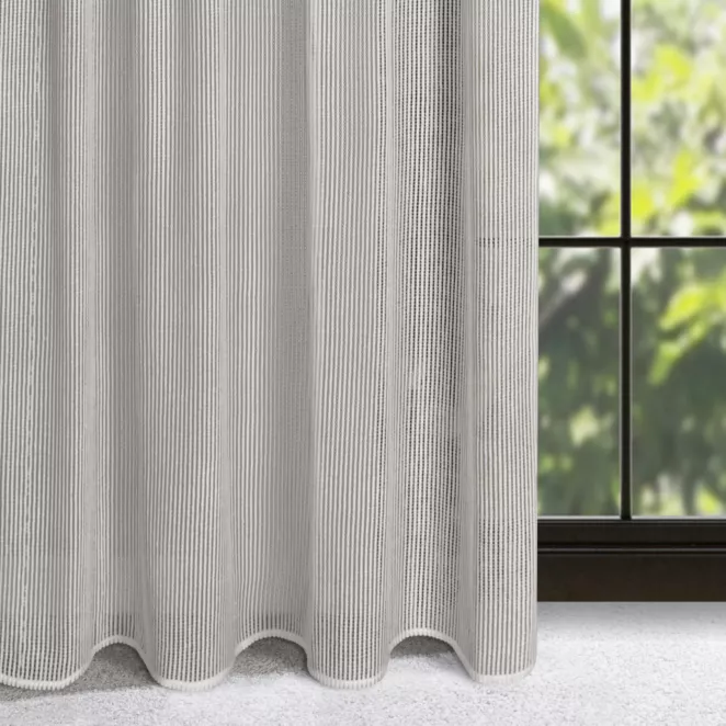 Zasłona beżowa o strukturze siateczki 135x270 cm taśma - REGINA