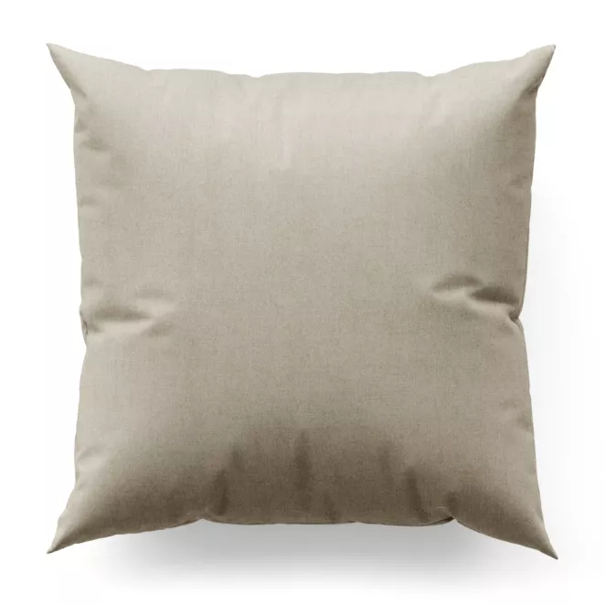 Poszewka szyta jasnobeżowa z miękkiej w dotyku tkaniny szenilowej