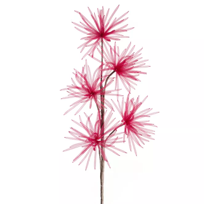 Kwiat sztuczny bordowy z organzy 80 cm