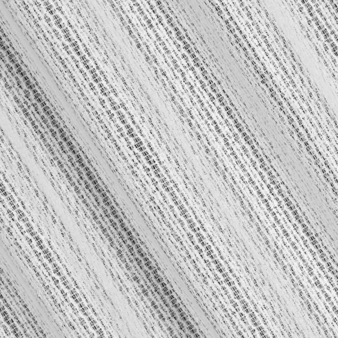 M200/1 Firana szyta na taśmie 5 cm biała siatka w stylu eko z efektem melanżu wykończona obciążnikiem