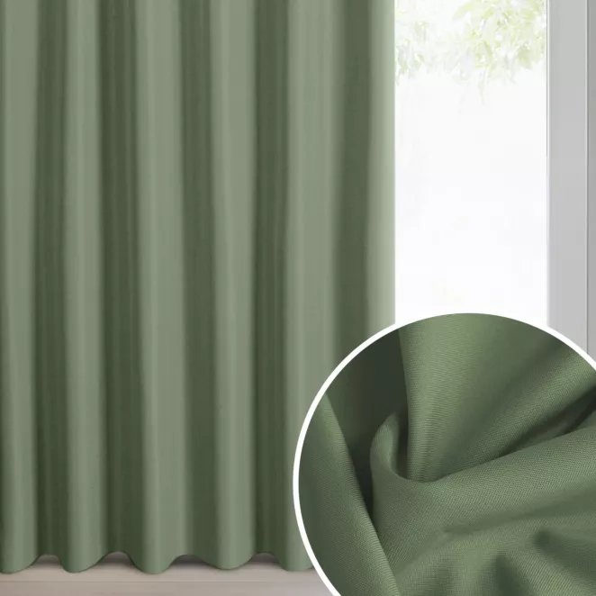 Zasłona oliwkowa z matowej gładkiej tkaniny 140x270 cm taśma - RITA