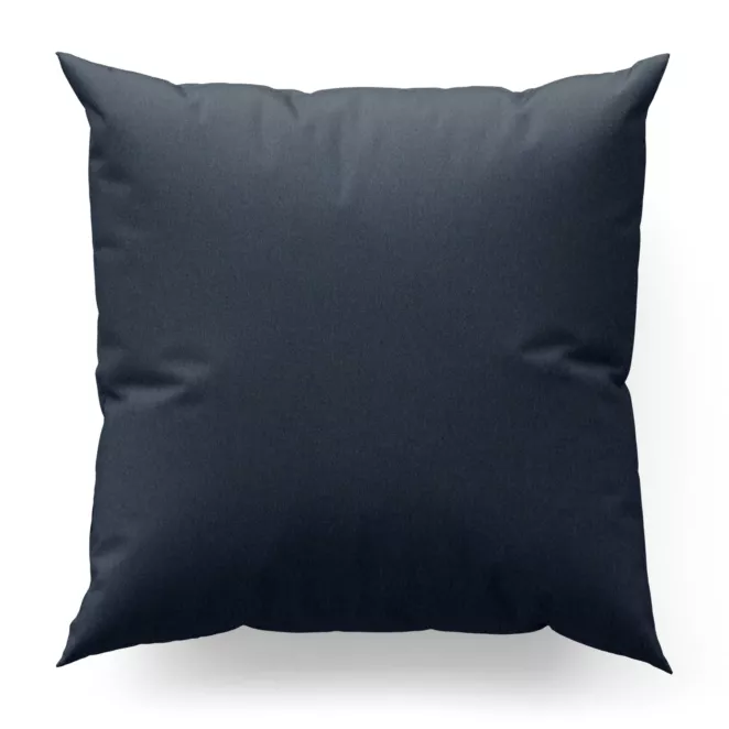 Poszewka szyta granatowa z miękkiej tkaniny o naturalnym splocie w stylu ekologicznym