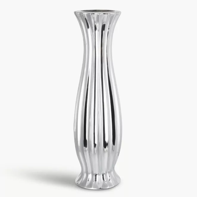 Wazon dekoracyjny FELIX o lśniącej powierzchni w wytłaczane prążki