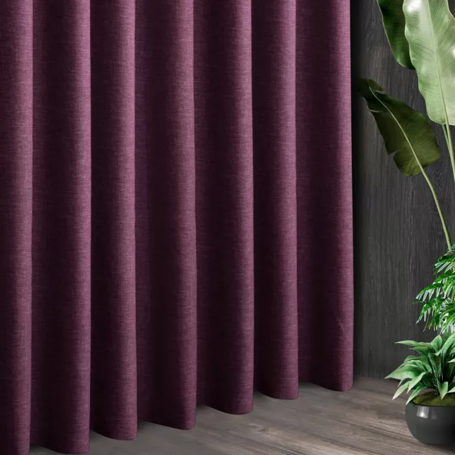 Tkanina zasłonowa zaciemniająca typu blackout, z ozdobnym splotem, z efektem melanżu