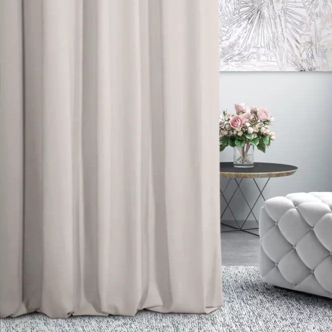 Zasłona szyta na taśmie 5 cm DORA - HIT srebrna z miękkiej tkaniny o welurowej strukturze