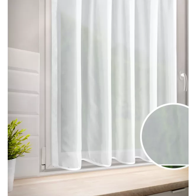 Zazdrostka biała z woalu wykończona atłasową lamówką 120x120 cm tunel - VIOLET