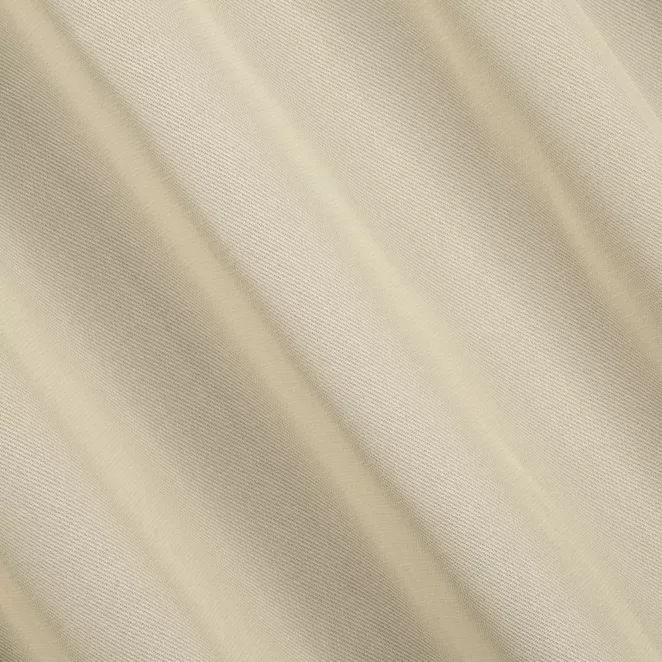 P258/3 Firana szyta na taśmie 5 cm beżowa z półprzezroczystej tkaniny o perłowym połysku, wykończonej obciążnikiem