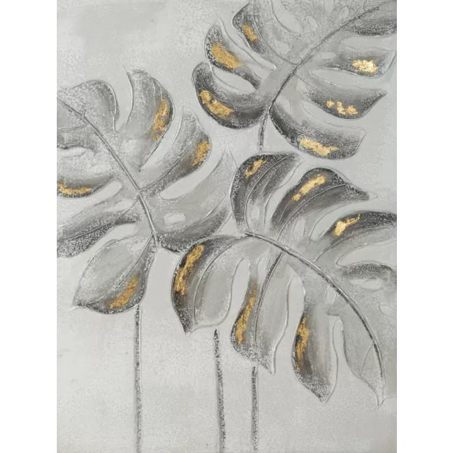 Obraz BOTANIC ręcznie malowane na płótnie liście monstery