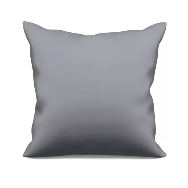 Poszewka szyta jasnoszara z gładkiej tkaniny typu dimout