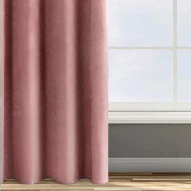 Zasłona ciemnoróżowa z tkaniny welwetowej 140x250 cm przelotka - ROSA - Design 91