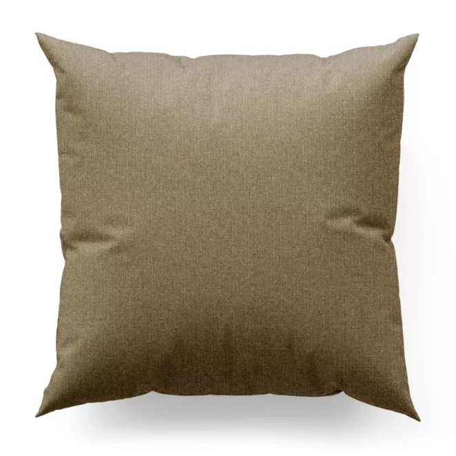 Poszewka szyta ciemnobrązowa z tkaniny o naturalnym splocie w stylu eko