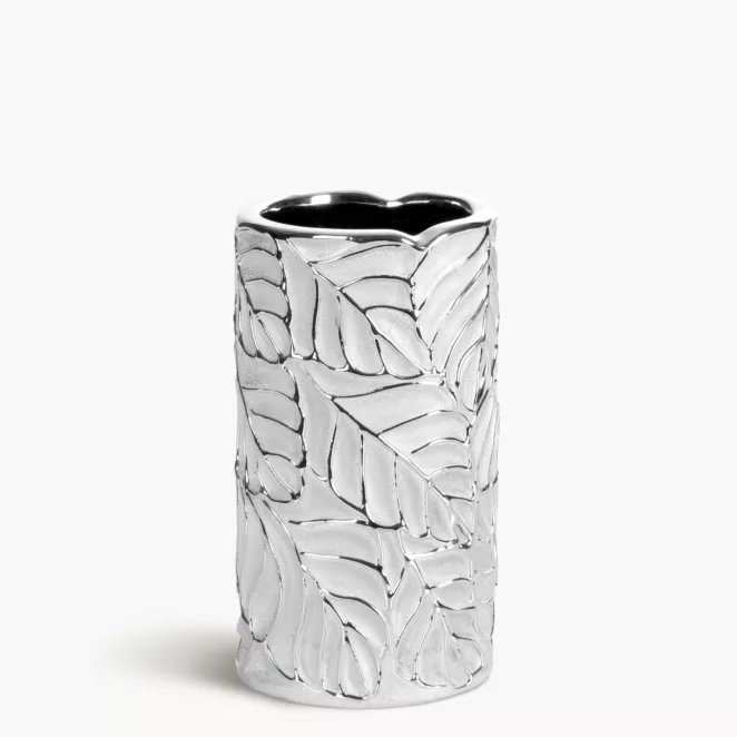 Wazon ceramiczny MIRIAM z tłoczonym wzorem liści