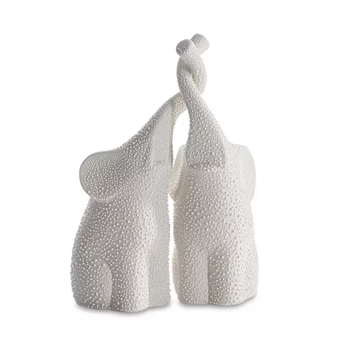 Słonie figurka ceramiczna RISO z efektem rosy