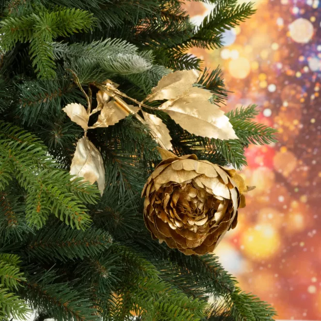 Świąteczny kwiat dekoracyjny z dwóch rodzajów błyszczących tkanin