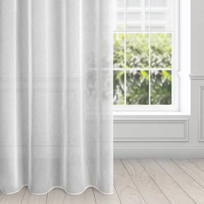 Firana biała o strukturze drobnego deszczyku 140x250 cm przelotka SONIA