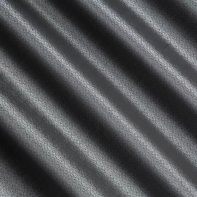 E119/4 Zasłona szyta na taśmie 5 cm szara z tkaniny w drobny połyskliwy wzór