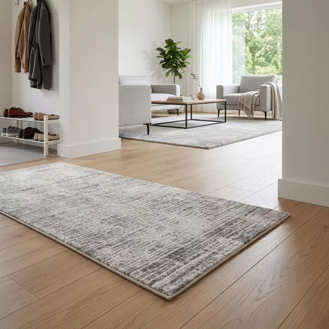 Dywan 60x100 cm srebrny nowoczesny cieniowany OMEGA2