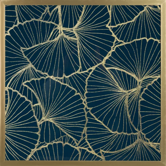 LIMITED COLLECTION Obraz MUSA 3 ze złotym błyszczącym nadrukiem w złotej ramie ENERGIA GRANATU