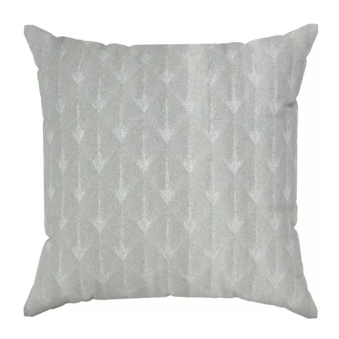 Poszewka szyta kremowo srebrna z tkaniny w elegancki geometryczny wzór z błyszczącą nicią