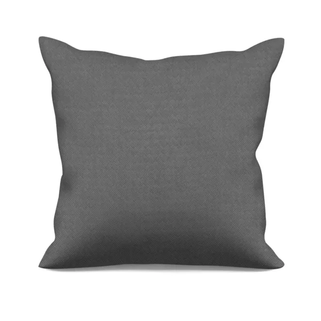 Poszewka szyta grafitowa z miękkiej, matowej tkaniny w drobny geometryczny wzór