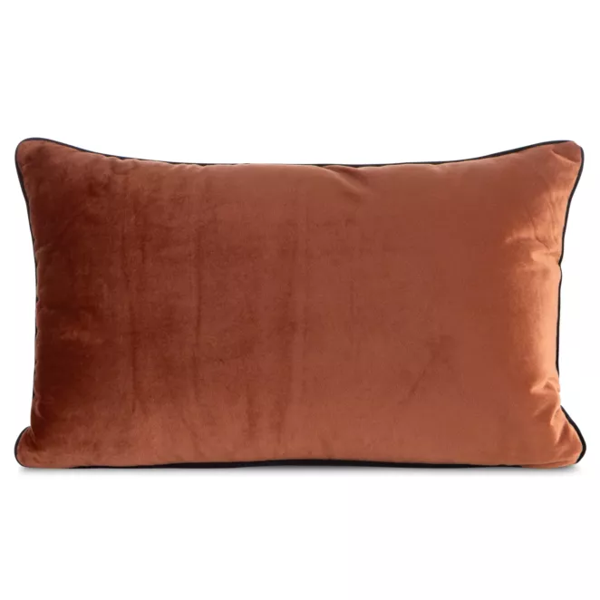 Poduszka 30 x 50 cm welwetowa ceglasta z kontrastującą lamówką GAJA 3