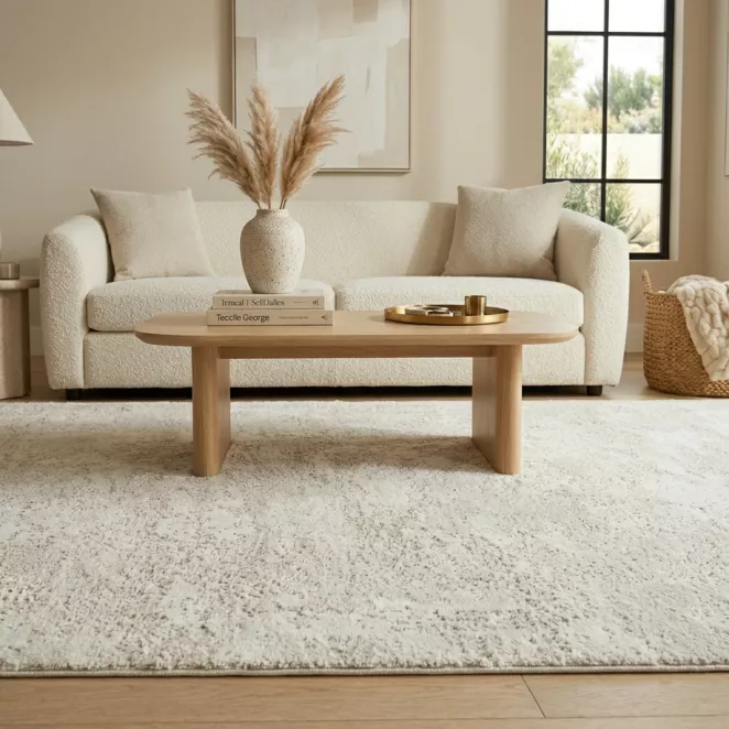 Dywan 60x100 cm beżowo, biały o subtelnej strukturze SELENA 3