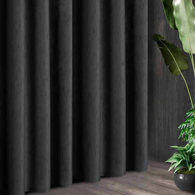 Tkanina zasłonowa w stylu eko, z efektem deszczyku